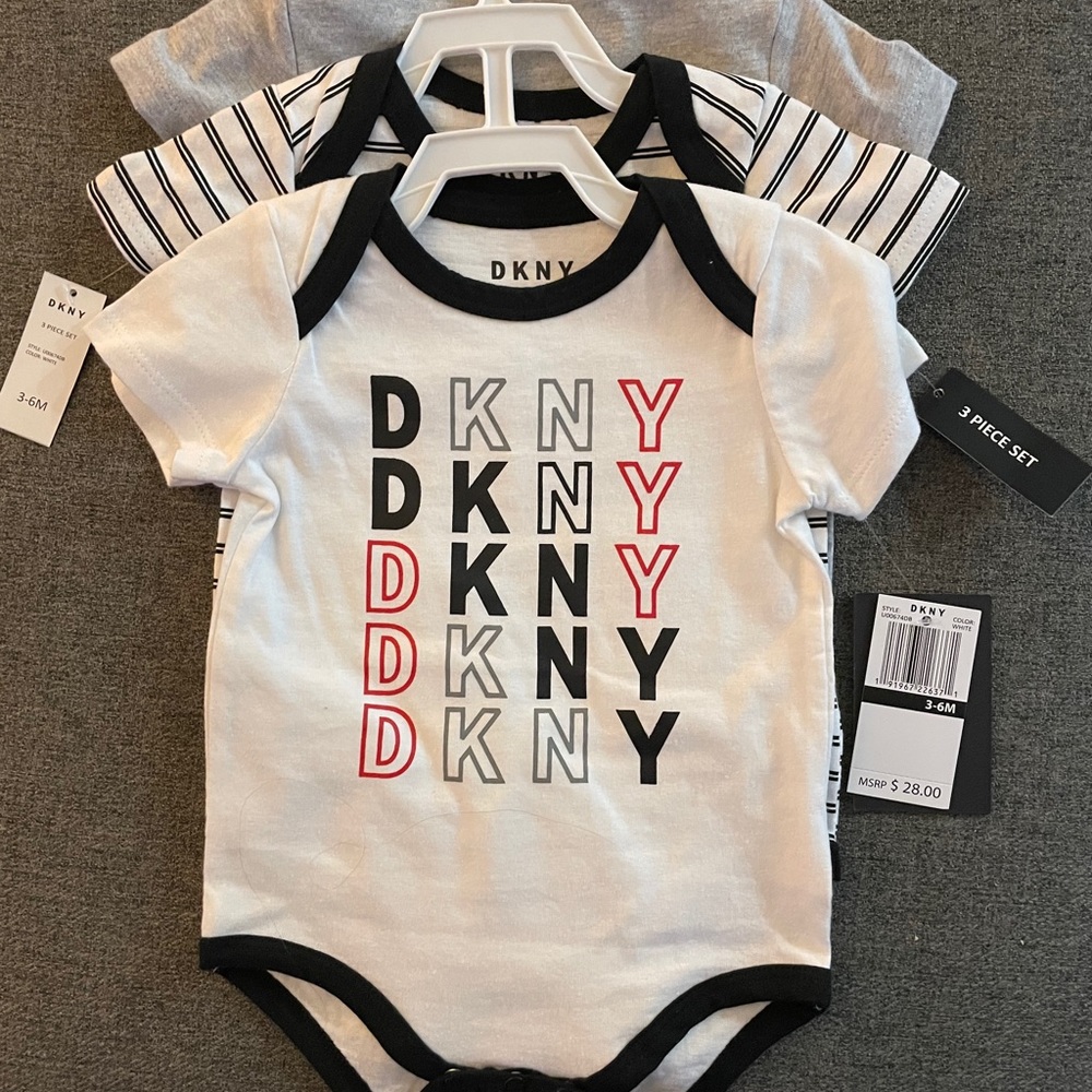 DKNY 3 Piece Set Onesies